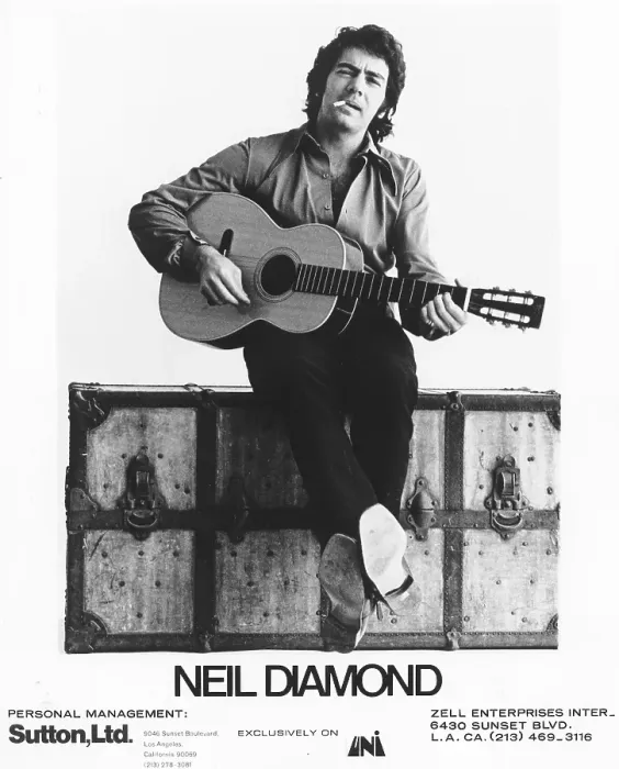 Framed Print : Neil Diamond With Acoustic Guitar