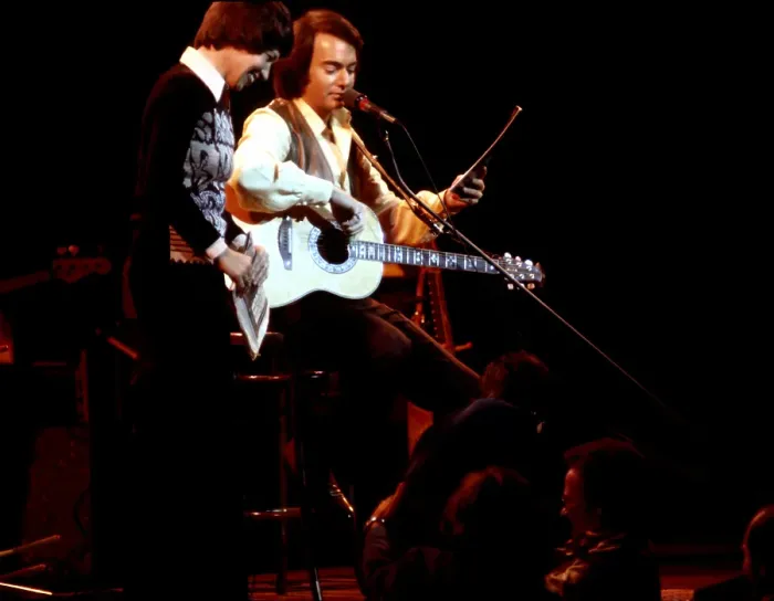 Framed Print : Neil Diamond Playing Acoustic