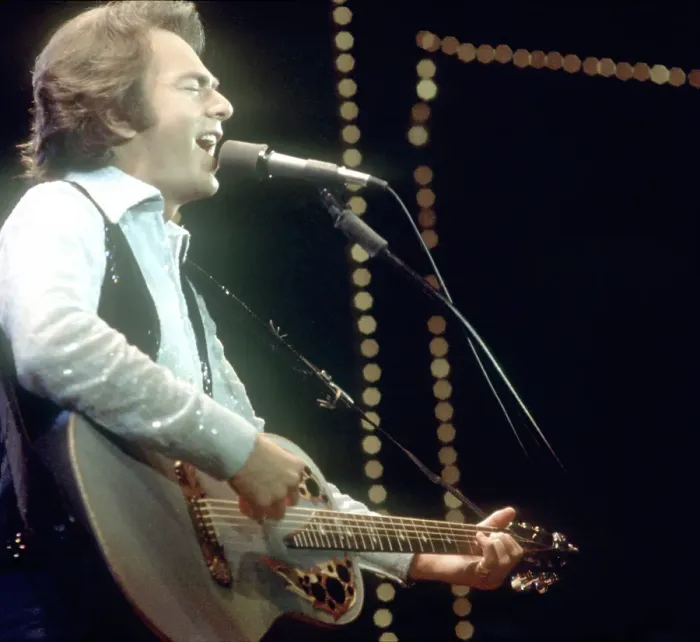 Framed Print : Neil Diamond Playing Acoustic Framed Print : Neil Diamond Playing Acoustic
