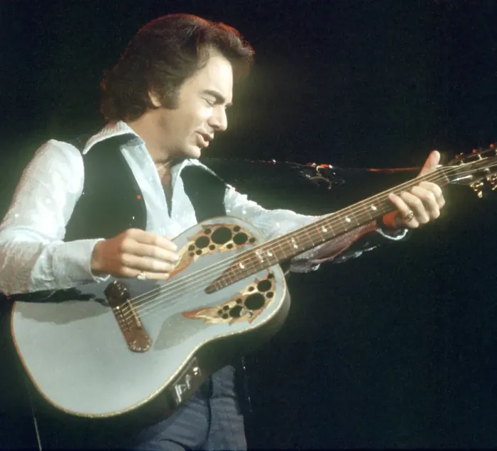 Framed Print : Neil Diamond Playing Acoustic Framed Print : Neil Diamond Playing Acoustic