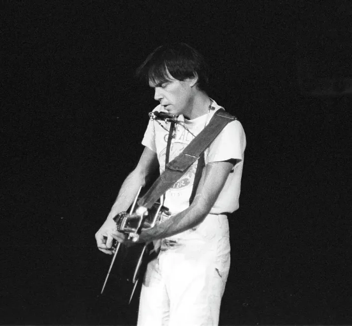 Framed Print : Neil Young Performing