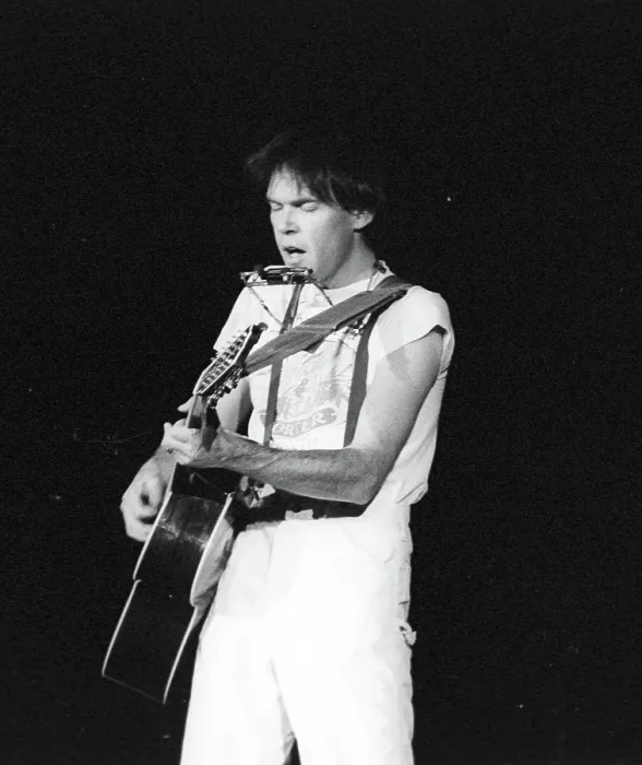 Framed Print : Neil Young Performing Framed Print : Neil Young Performing