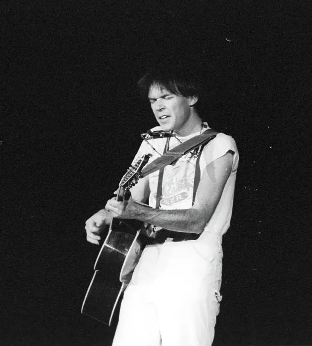 Framed Print : Neil Young Performing Framed Print : Neil Young Performing