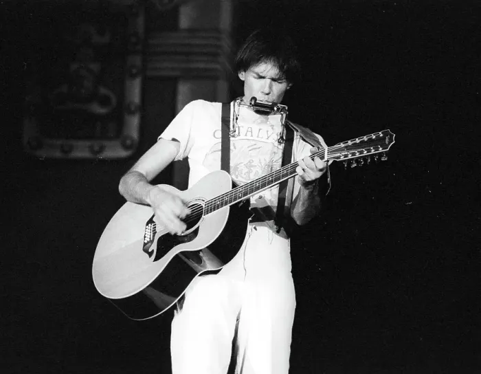 Framed Print : Neil Young Performing Framed Print : Neil Young Performing