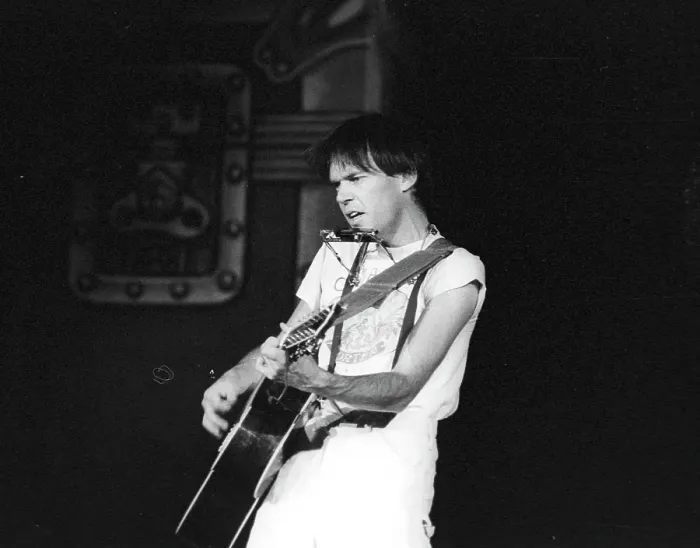 Framed Print : Neil Young Performing Framed Print : Neil Young Performing
