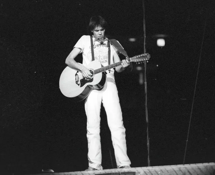 Framed Print : Neil Young Performing Framed Print : Neil Young Performing