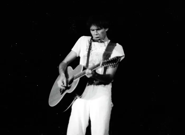 Framed Print : Neil Young Performing Framed Print : Neil Young Performing