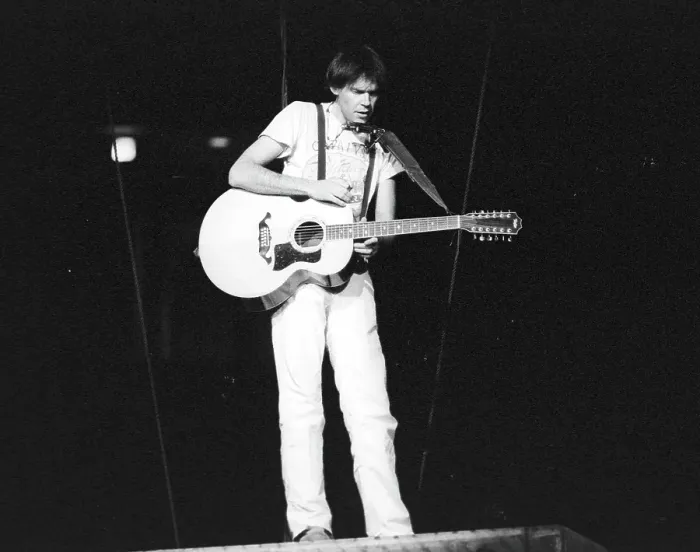 Framed Print : Neil Young Performing Framed Print : Neil Young Performing