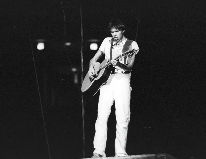 Framed Print : Neil Young Performing Framed Print : Neil Young Performing
