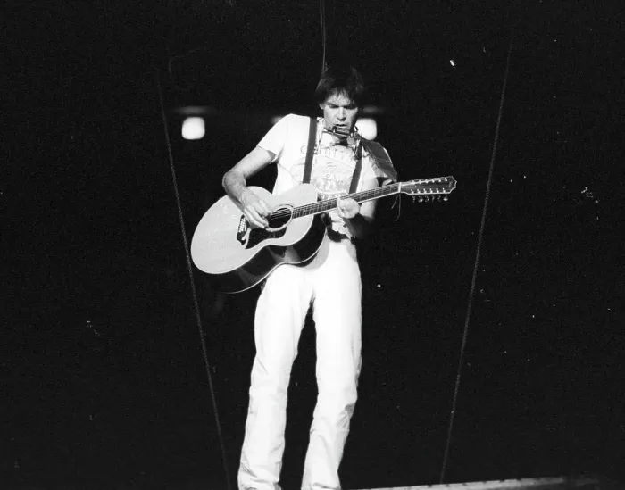Framed Print : Neil Young Performing Framed Print : Neil Young Performing