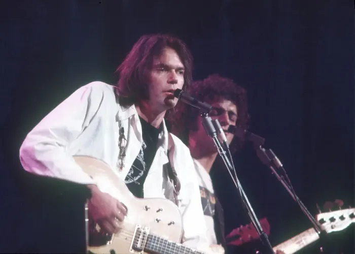 Framed Print : Neil Young Performing Framed Print : Neil Young Performing