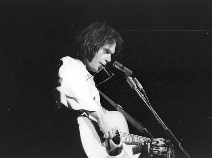 Framed Print : Neil Young Performing Framed Print : Neil Young Performing