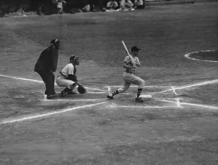 Framed Print : Nellie Fox Fouling a Ball Down the First Base Line Framed Print : Nellie Fox Fouling a Ball Down the First Base Line