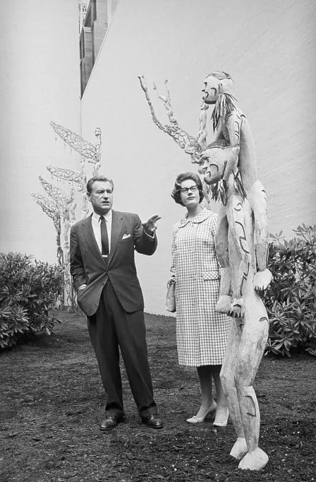 Framed Print : Nelson Rockefeller Pointing to Art Exhibit Piece