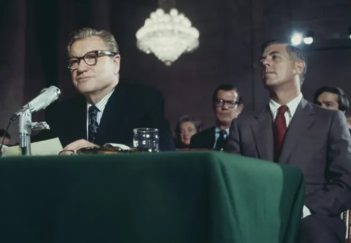 Framed Print : Nelson Rockefeller In Senate Rules Hearing