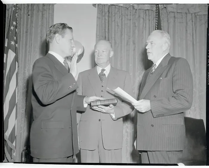 Framed Print : Nelson Rockefeller Being Sworn in as Undersecretary Framed Print : Nelson Rockefeller Being Sworn in as Undersecretary
