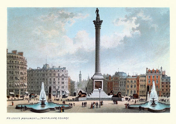 Nelsons Column, Trafalgar Square, Victorian London Landmarks