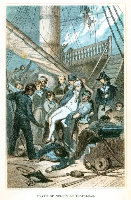 Framed Print : Nelsons Detah at the Battle of Trafalgar