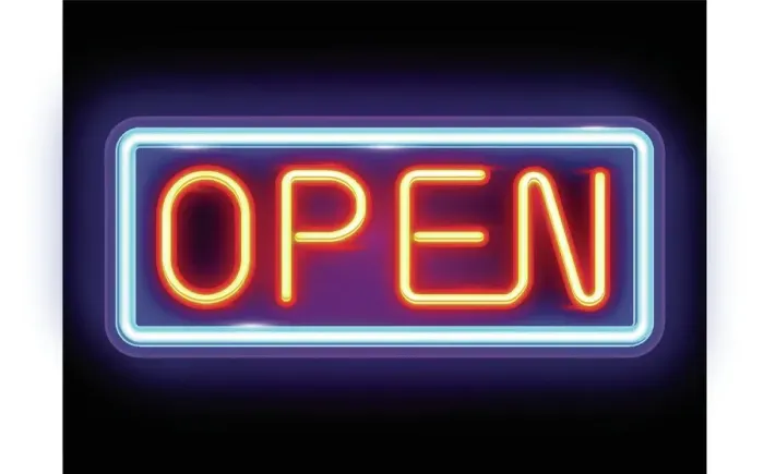 Framed Print : Neon Open Sign Framed Print : Neon Open Sign