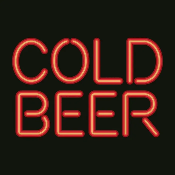 Framed Print : Neon Sign Cold Beer Icon