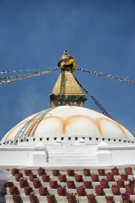 Framed Print : Nepal, Kathmandu, Bodnath, Stupa sanctuary with prayer flags Framed Print : Nepal, Kathmandu, Bodnath, Stupa sanctuary with prayer flags