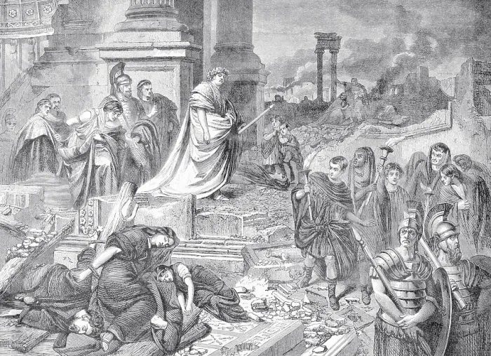 Framed Print : Nero Overlooking Soldiers and Prisoners Framed Print : Nero Overlooking Soldiers and Prisoners