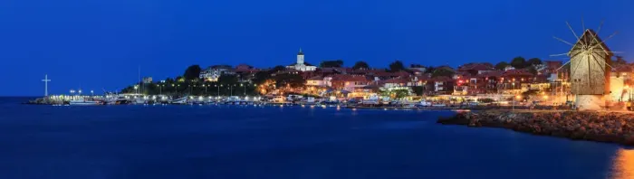 Framed Print : Nessebar old wildmill at night, Bulgaria Framed Print : Nessebar old wildmill at night, Bulgaria