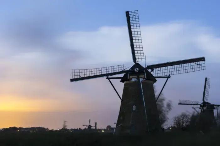 Framed Print : Netherlands, South Holland, Kinderdijk, View of windmills at sunset Framed Print : Netherlands, South Holland, Kinderdijk, View of windmills at sunset