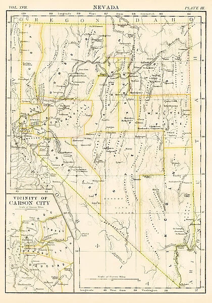 Nevada map 1884