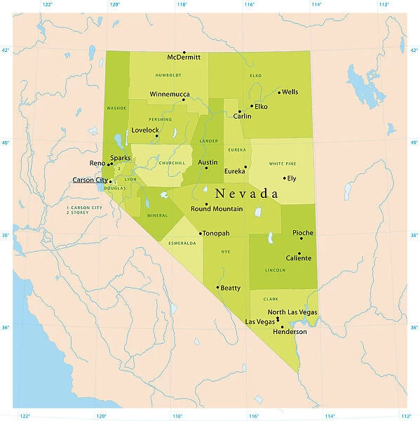 Nevada Vector Map