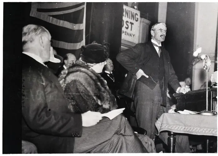 Framed Print : Neville Chamberlain Speaking Framed Print : Neville Chamberlain Speaking