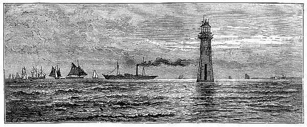 New Brighton Lighthouse in Liverpool, England - 19th Century