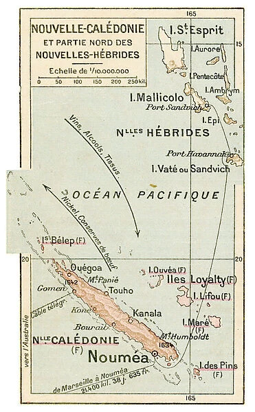 New Caledonia map 1887
