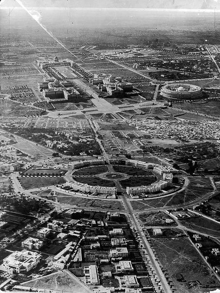 New Delhi. An aerial view of New Delhi in India, circa 1930