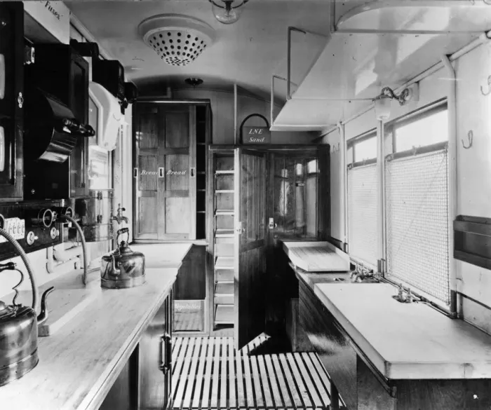 Framed Print : New Electric Kitchen of the Renovated Flying Scotsman Framed Print : New Electric Kitchen of the Renovated Flying Scotsman