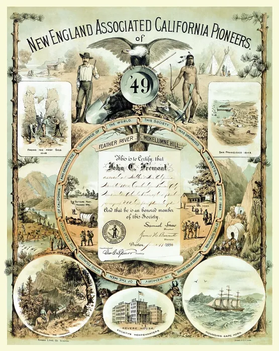 Framed Print : New England Associated California Pioneers of 49 Framed Print : New England Associated California Pioneers of 49