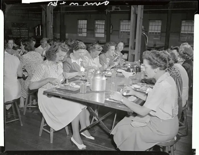 Framed Print : New Female Recruits Eating in Mess Hall Framed Print : New Female Recruits Eating in Mess Hall