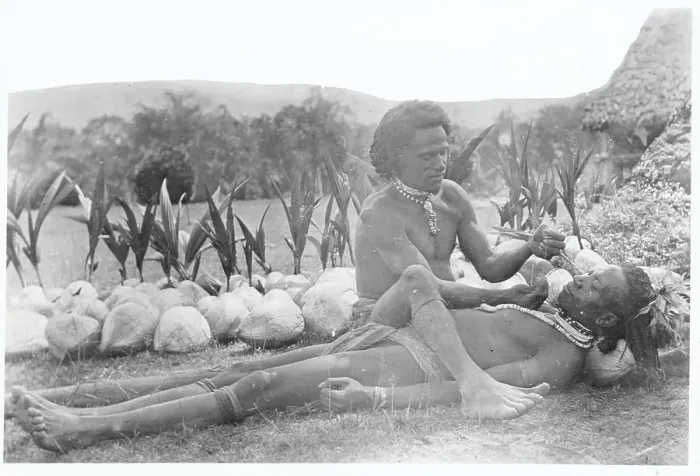 Framed Print : New Guinea Natives Shaving Techniques Framed Print : New Guinea Natives Shaving Techniques