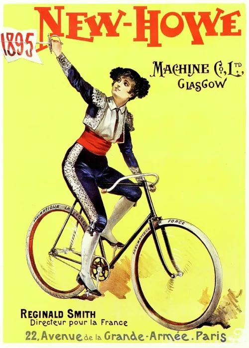 Framed Print : New Howe. French advertisinng poster for a Scottish bicycle with a Spanish Framed Print : New Howe. French advertisinng poster for a Scottish bicycle with a Spanish