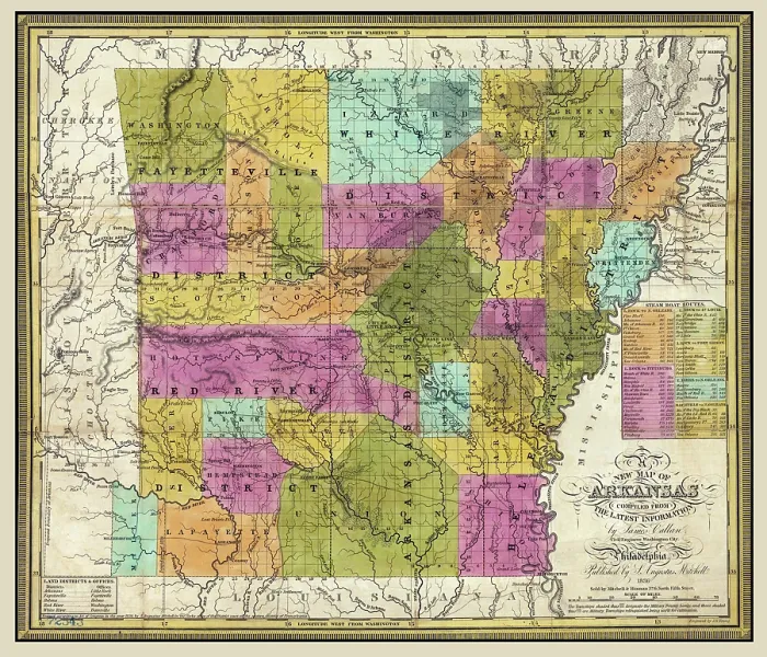 Framed Print : A new map of Arkansas Framed Print : A new map of Arkansas