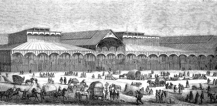 Framed Print : The New Market Halls in Paris, France, digitally restored reproduction of an original 19th century painting, exact original date unknown Framed Print : The New Market Halls in Paris, France, digitally restored reproduction of an original 19th century painting, exact original date unknown