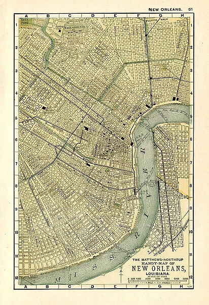 New Orleans Louisiana map 1898