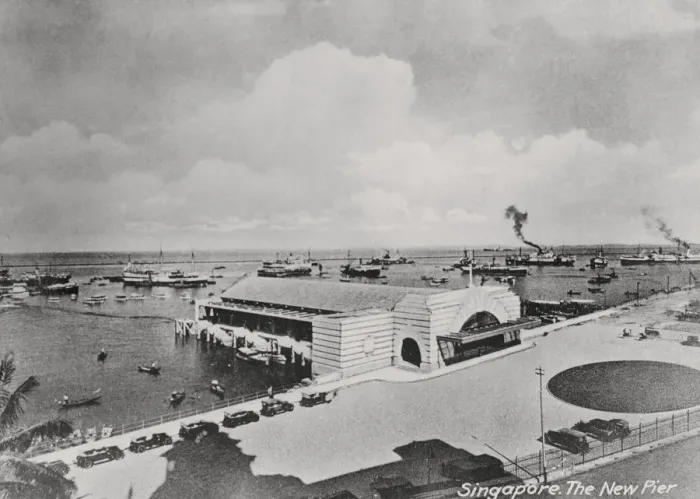 Framed Print : New Pier. A view of the New Pier, Singapore, circa 1925 Framed Print : New Pier. A view of the New Pier, Singapore, circa 1925