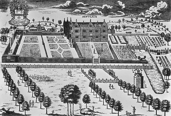 New Place. The gardens of New Place, Sawbridgeworth, Hertfordshire, circa 1750