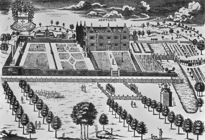 Framed Print : New Place. The gardens of New Place, Sawbridgeworth, Hertfordshire, circa 1750 Framed Print : New Place. The gardens of New Place, Sawbridgeworth, Hertfordshire, circa 1750