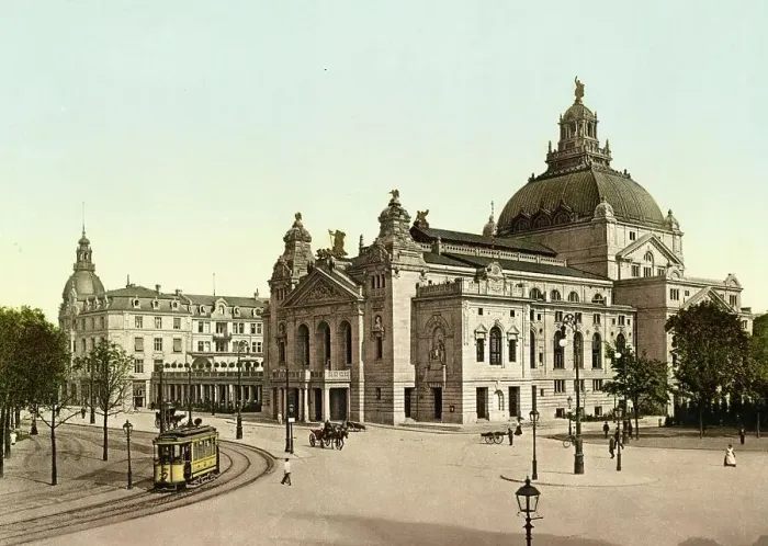 Framed Print : The New Playhouse in Frankfurt am Main, Hesse, c. 1890, Germany, Historic, digitally restored reproduction from a 19th century original Framed Print : The New Playhouse in Frankfurt am Main, Hesse, c. 1890, Germany, Historic, digitally restored reproduction from a 19th century original