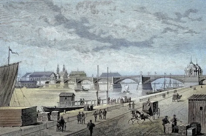 Framed Print : The New Rhine Bridge near Mainz, 1885, Germany, Historical, digitally restored reproduction from a 19th century original Framed Print : The New Rhine Bridge near Mainz, 1885, Germany, Historical, digitally restored reproduction from a 19th century original