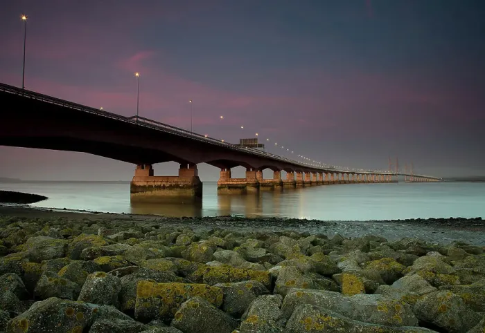 Framed Print : New Severn Bridge at Sunrise Framed Print : New Severn Bridge at Sunrise
