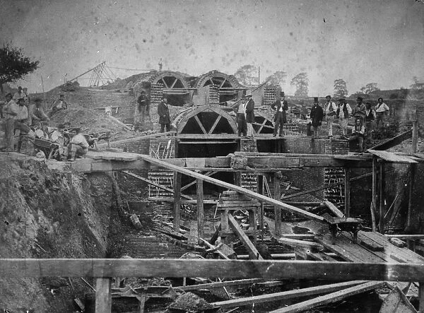 New Sewer. 1862: Workmen building the northern outfall sewer
