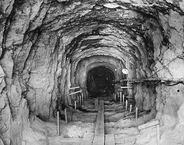 New Sewer. 30th January 1935: The interior of one of four new sewer tunnels